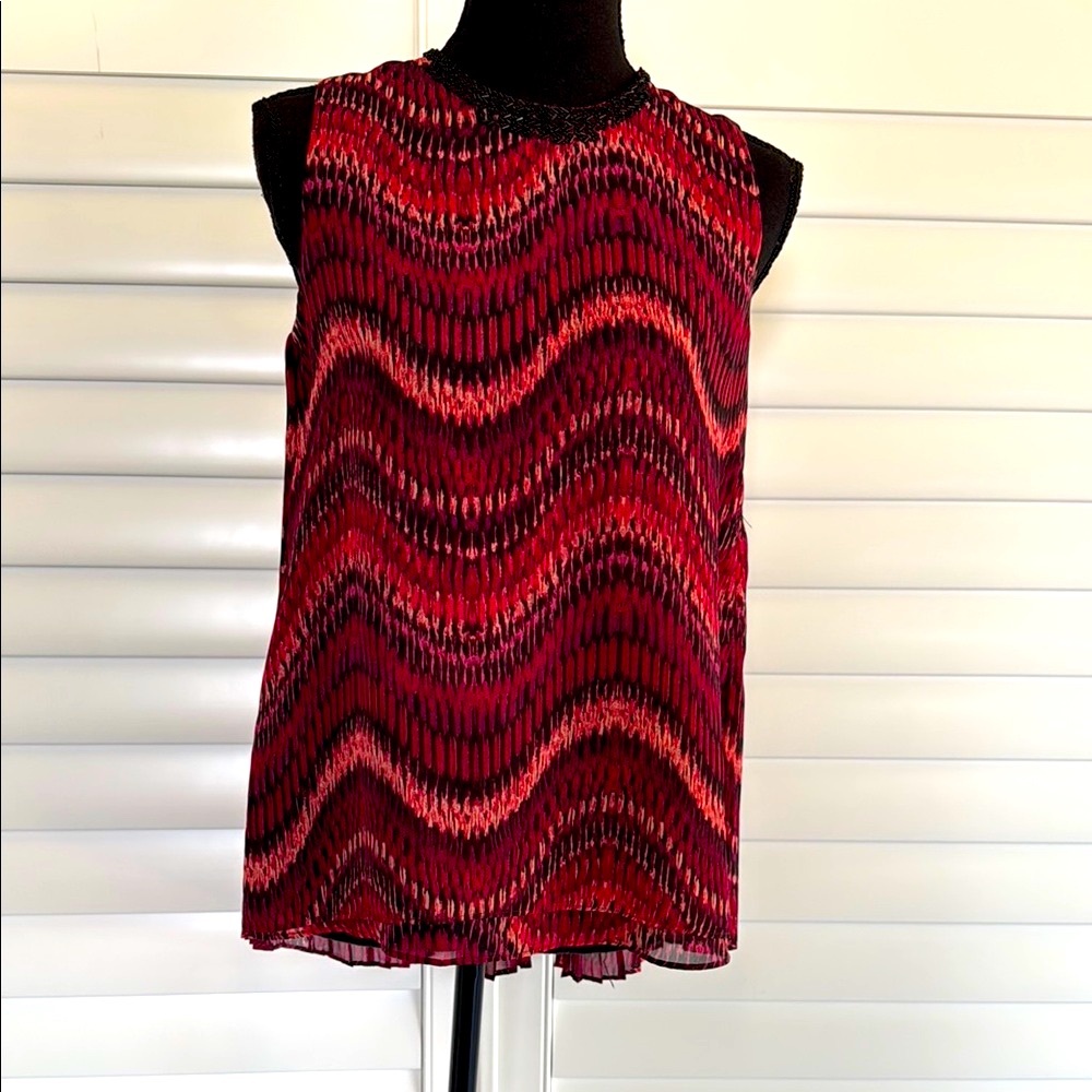 Cache Women's Sleeveless Top - Red and Black SZ XS
